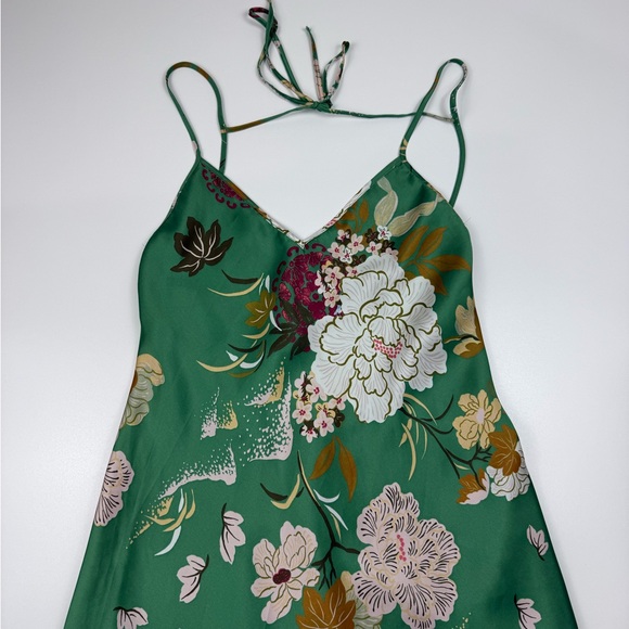 Zara Floral Midi Satin Slip Dress Fairy Bloomcore Blogger Glam Size M - Picture 2 of 12